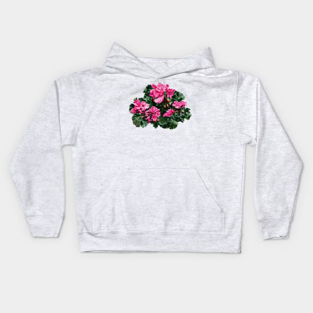 Magenta Geraniums Kids Hoodie by SusanSavad